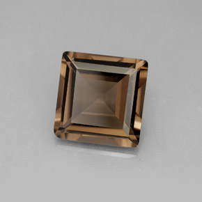 Quartz fumé marron naturelle carré, 3,93 ct, VVS-VS