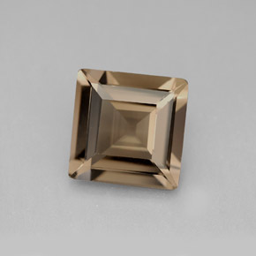Quartz fumé marron naturelle carré, 3,61 ct, VVS-VS