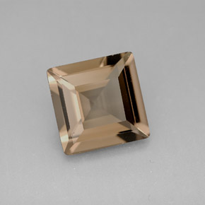 Quartz fumé marron naturelle carré, 3,61 ct, VVS-VS