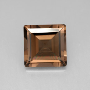 Quartz fumé marron naturelle carré, 3,86 ct, VVS-VS