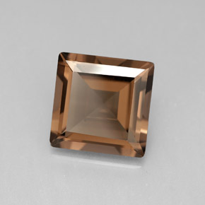 Quartz fumé marron naturelle carré, 3,86 ct, VVS-VS