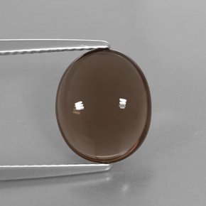 Quartz fumé marron naturelle coupe ovale, 2,98 ct, transparent