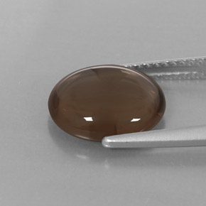 Quartz fumé marron naturelle coupe ovale, 2,98 ct, transparent