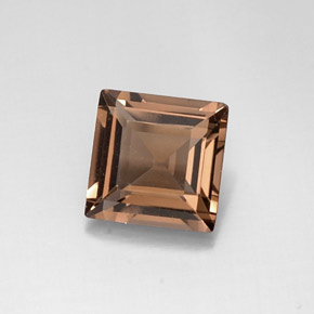 Quartz fumé marron naturelle carré, 4,04 ct, VVS-VS