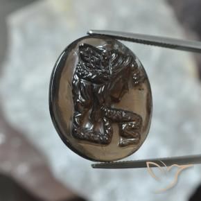 Quartz fumé Brun moyen naturelle ovale, 28.30 ct, Translucide