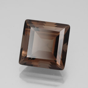 Quartz fumé marron naturelle carré, 4,53 ct, VVS-VS