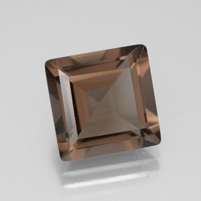 Quartz fumé marron naturelle carré, 4,30 ct, VVS-VS