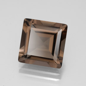 Quartz fumé marron naturelle carré, 4,30 ct, VVS-VS