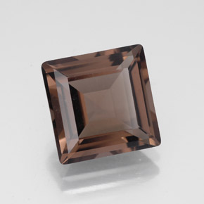 Quartz fumé marron naturelle carré, 4,15 ct, VVS