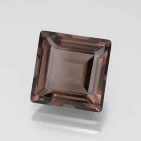 Quartz fumé marron naturelle carré, 4,15 ct, VVS