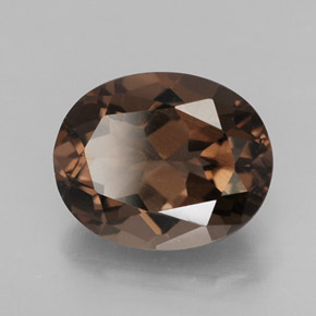 Quartz fumé marron naturelle coupe ovale, 2,41 ct, VVS