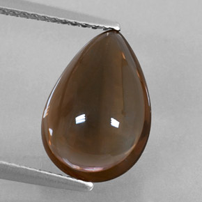 Quartz fumé marron naturelle en forme de poire, 4,03 ct, transparent