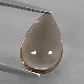 Quartz fumé marron naturelle en forme de poire, 3,17 ct, transparent