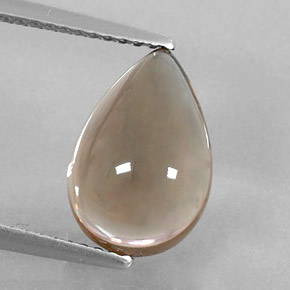 Quartz fumé marron naturelle en forme de poire, 3,68 ct, transparent