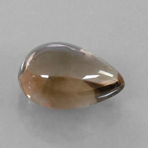 Quartz fumé marron naturelle en forme de poire, 3,68 ct, transparent