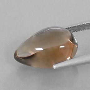 Quartz fumé marron naturelle en forme de poire, 3,68 ct, transparent