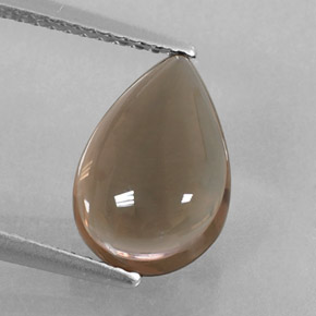 Quartz fumé marron naturelle en forme de poire, 3,04 ct, transparent