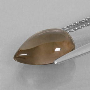 Quartz fumé marron naturelle en forme de poire, 3,04 ct, transparent