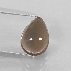 Quartz fumé marron naturelle en forme de poire, 2,51 ct, transparent