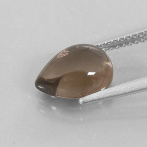 Quartz fumé marron naturelle en forme de poire, 2,51 ct, transparent