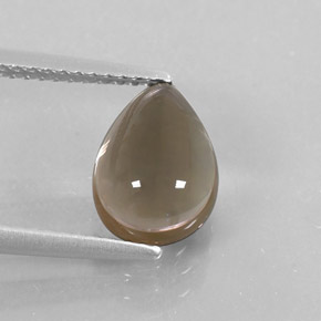Quartz fumé marron naturelle en forme de poire, 2,34 ct, transparent