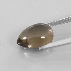 Quartz fumé marron naturelle en forme de poire, 2,34 ct, transparent