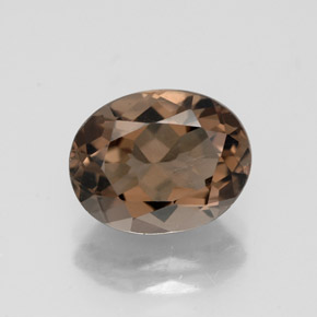 Quartz fumé marron naturelle coupe ovale, 2,54 ct, VVS-VS