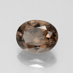 Quartz fumé marron naturelle coupe ovale, 2,54 ct, VVS-VS