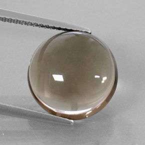 Quartz fumé marron naturelle coupe roude, 7,59 ct, transparent