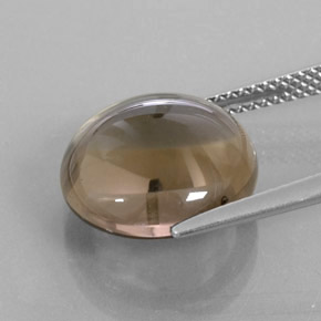 Quartz fumé marron naturelle coupe roude, 7,59 ct, transparent