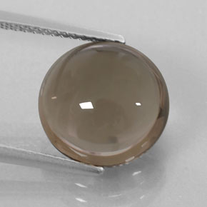 Quartz fumé marron naturelle coupe roude, 6,26 ct, transparent