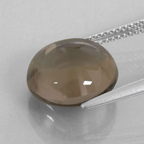 Quartz fumé marron naturelle coupe roude, 6,26 ct, transparent