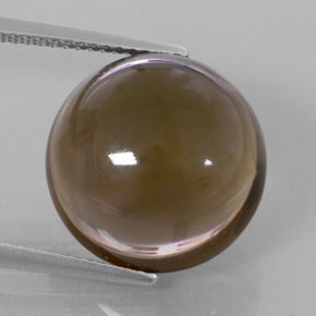 Quartz fumé marron naturelle coupe roude, 13,43 ct, transparent