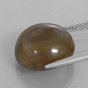 Quartz fumé marron naturelle coupe roude, 13,43 ct, transparent