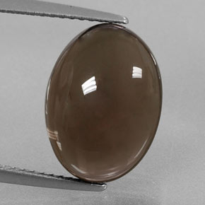 Quartz fumé marron naturelle coupe ovale, 7,51 ct, transparent