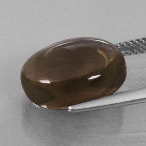 Quartz fumé marron naturelle coupe ovale, 7,51 ct, transparent