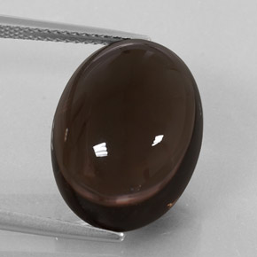 Quartz fumé marron naturelle coupe ovale, 14,26 ct, transparent