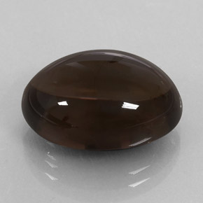 Quartz fumé marron naturelle coupe ovale, 14,26 ct, transparent