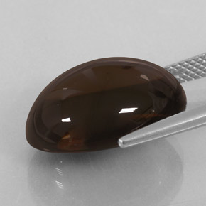 Quartz fumé marron naturelle coupe ovale, 14,26 ct, transparent