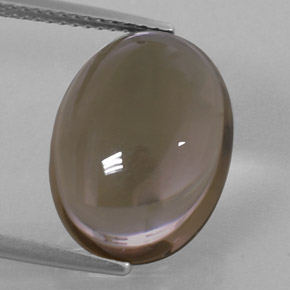 Quartz fumé marron naturelle coupe ovale, 8,88 ct, transparent