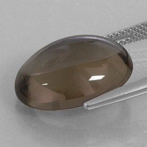 Quartz fumé marron naturelle coupe ovale, 8,88 ct, transparent