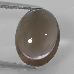 Quartz fumé marron naturelle coupe ovale, 6,43 ct, transparent