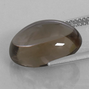 Quartz fumé marron naturelle coupe ovale, 6,43 ct, transparent