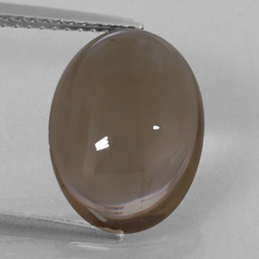 Quartz fumé marron naturelle coupe ovale, 5,88 ct, transparent