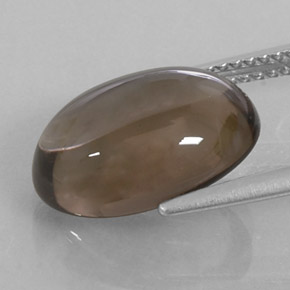 Quartz fumé marron naturelle coupe ovale, 5,88 ct, transparent