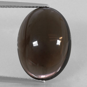 Quartz fumé marron naturelle coupe ovale, 11,90 ct, transparent