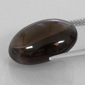 Quartz fumé marron naturelle coupe ovale, 11,90 ct, transparent