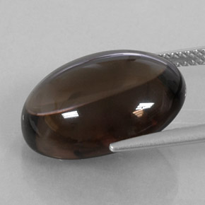 Quartz fumé marron naturelle coupe ovale, 11,87 ct, transparent