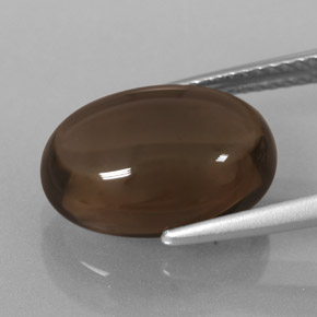 Quartz fumé marron naturelle coupe ovale, 6,70 ct, transparent
