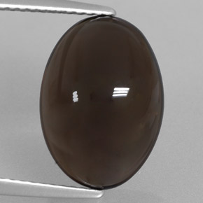 Quartz fumé marron naturelle coupe ovale, 6,71 ct, transparent